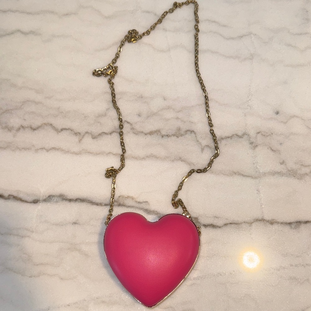 Pink Heart Hardcover Purse